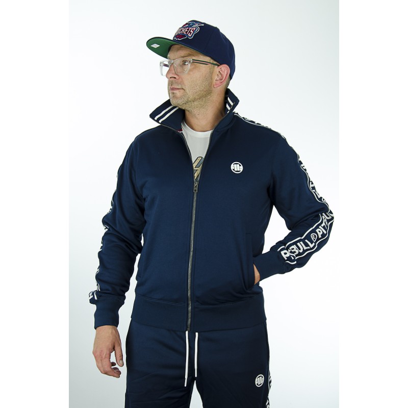 Bluza PIT BULL zip Oldschool Tape Logo granat