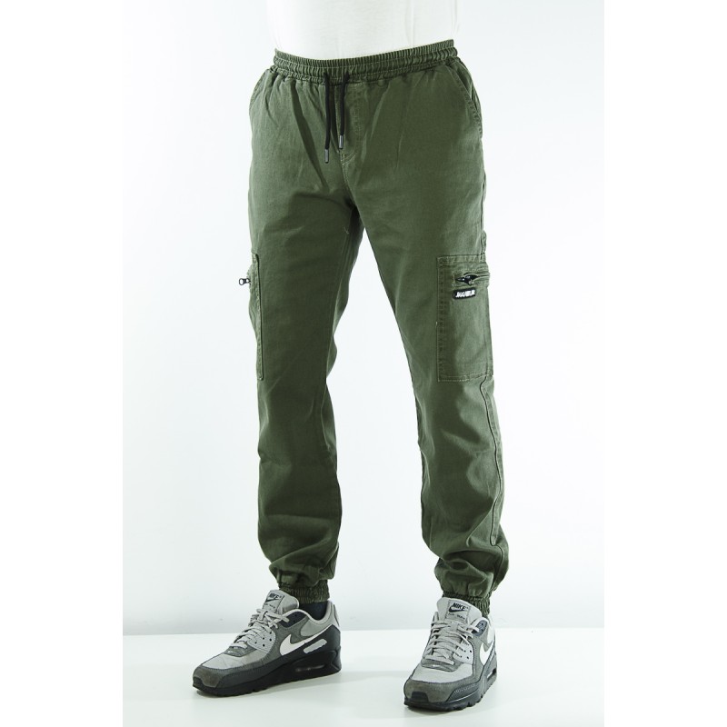 Spodnie JIGGA Wear  jogger Cargo olivkowe