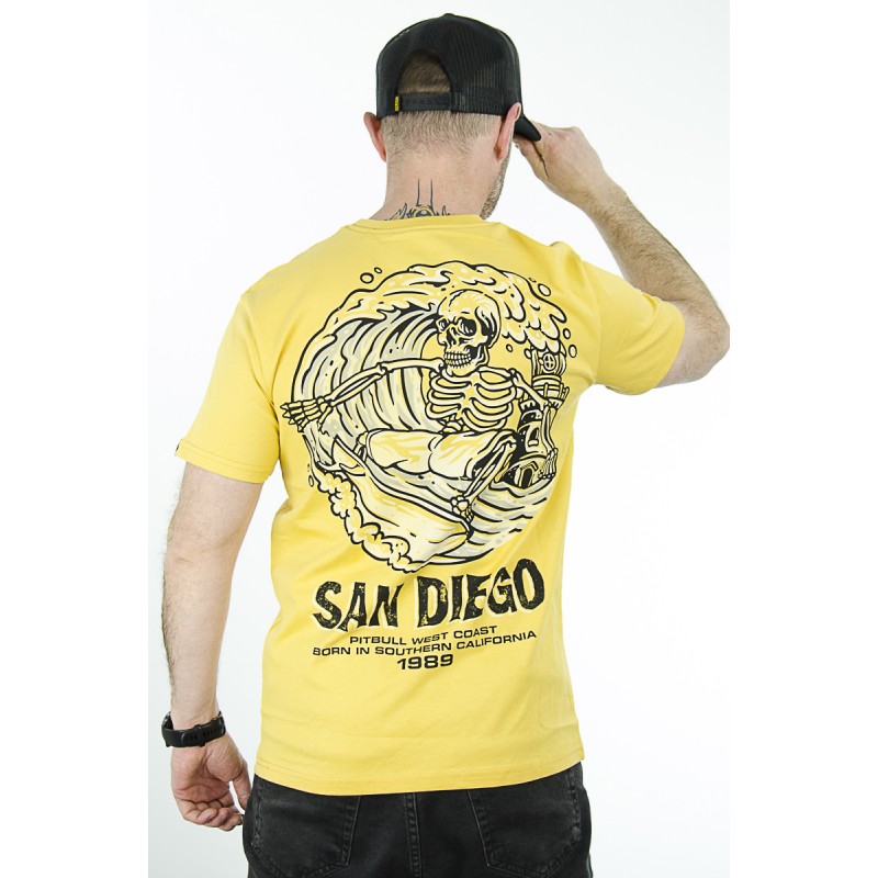 T-Shirt PIT BULL Skull Surf żółty