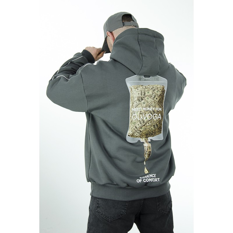 Bluza OLAVOGA z kapturem Money grafitowy