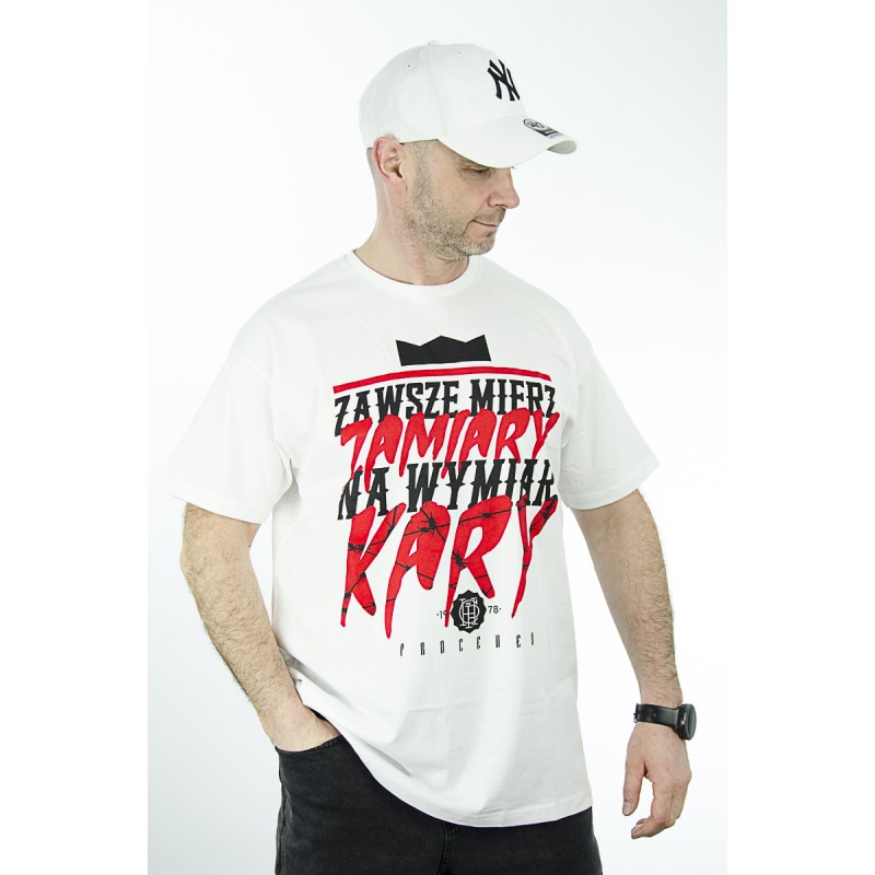 T-Shirt PROCEDER Wymiar kary biały
