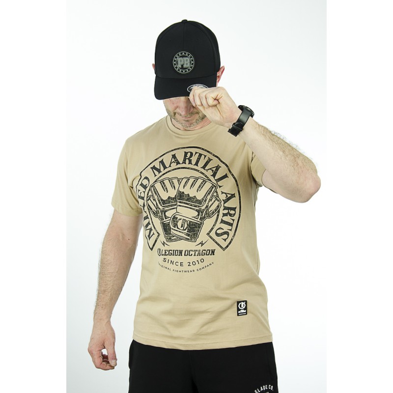 T-Shirt OCTAGON MMA beż
