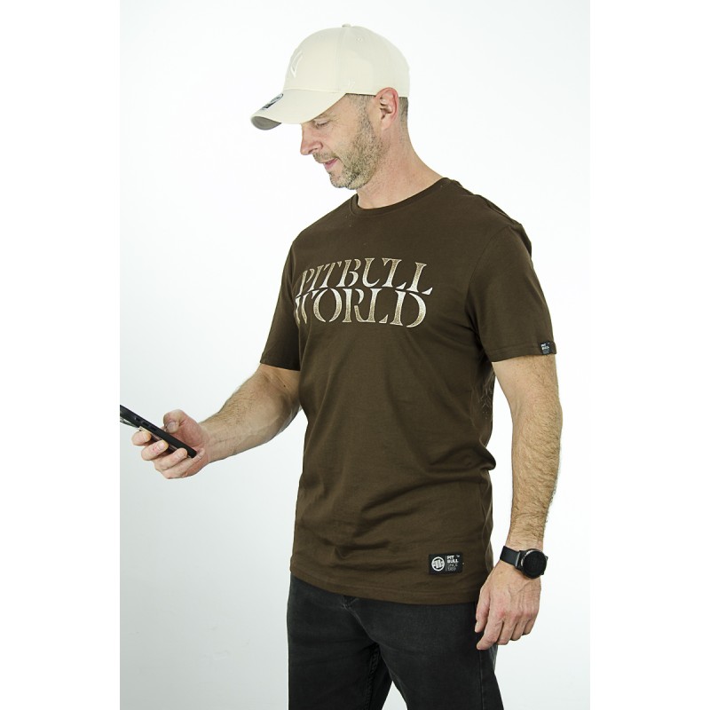 T-Shirt PIT BULL World brąz