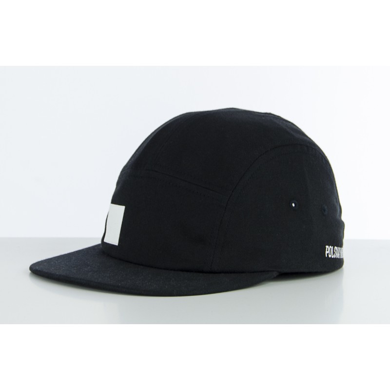 Czapka POLSKA WERSJA 5panel Kwadrat czarny