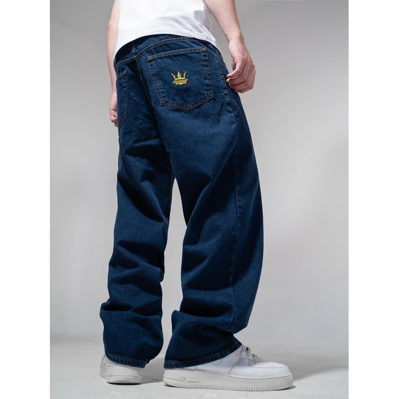 Spodnie JIGGA WEAR jeans Baggy Crown granatowe