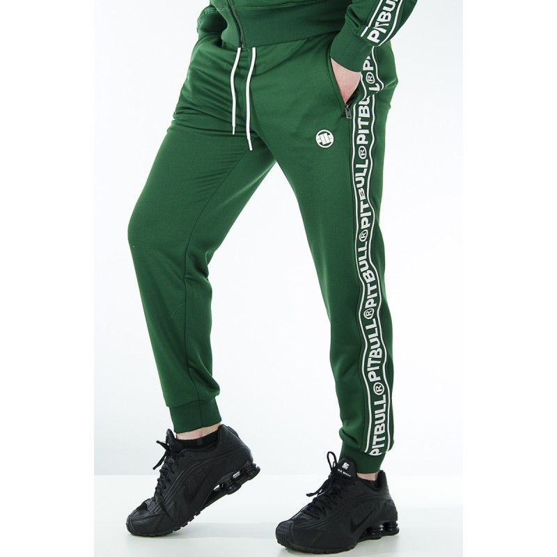 Spodnie PIT BULL dresowe Oldschool Tape Logo zielone
